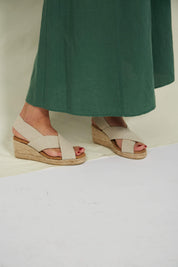 Sandales végétaliennes en lin et jute élastiques