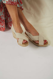 Sandales végétaliennes en lin et jute élastiques