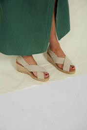Sandales végétaliennes en lin et jute élastiques