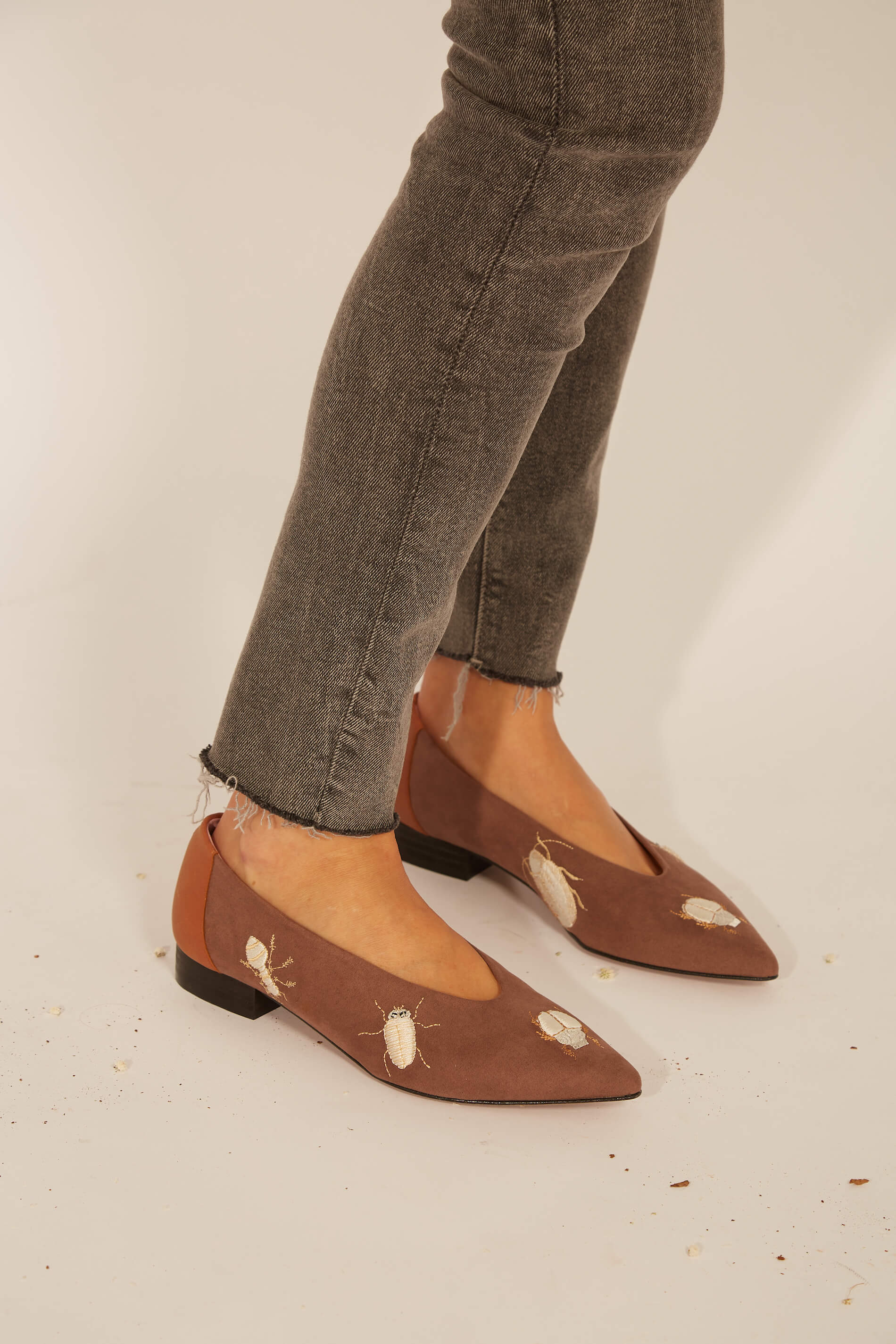 Bug Embroidery Ballerinas – Momoc Shoes - Main Image