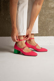 Midi en bambou rose-vert