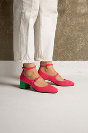 Midi en bambou rose-vert