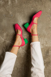 Midi en bambou rose-vert