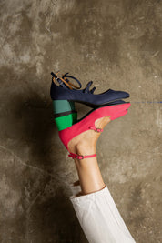 Midi en bambou rose-vert