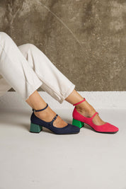 Midi en bambou rose-vert