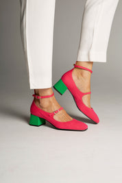Midi en bambou rose-vert