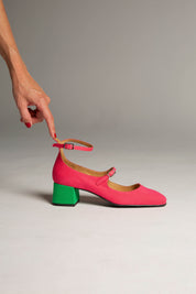Midi en bambou rose-vert