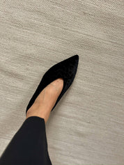 Ballerines en velours graphite V.2.