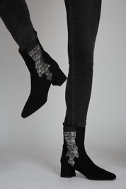 Bottes élastiques argentées