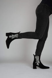 Bottes élastiques argentées