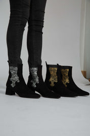 Bottes élastiques argentées