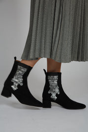 Bottes élastiques argentées