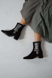 Bottes élastiques argentées
