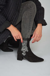 Bottes élastiques argentées
