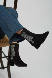 Bottes élastiques argentées