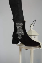 Bottes élastiques argentées