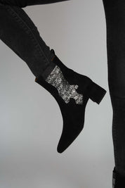 Bottes élastiques argentées