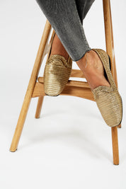 Mocassins NY métallisés dorés