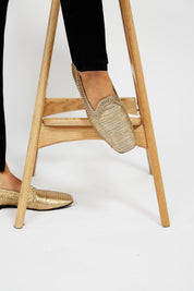 Mocassins NY métallisés dorés