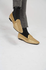 Mocassins NY métallisés dorés