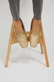 Mocassins NY métallisés dorés