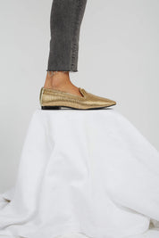 Mocassins NY métallisés dorés
