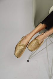 Mocassins NY métallisés dorés