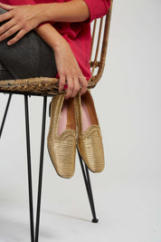 Mocassins NY métallisés dorés