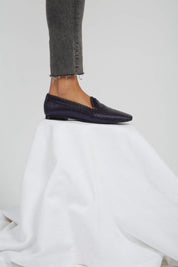 Mocassins NY bleu océan métallisé