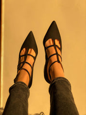 Tacón midi Wednesday black vegan
