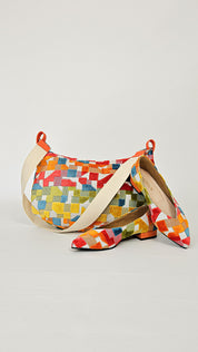 Momoc Frigiliana Mosaic hobo bag front view multicolour mosaic pattern sustainable Spain | Momoc Shoes