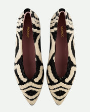 Budapest Black Knit Ballet Flats front view | Momoc Shoes