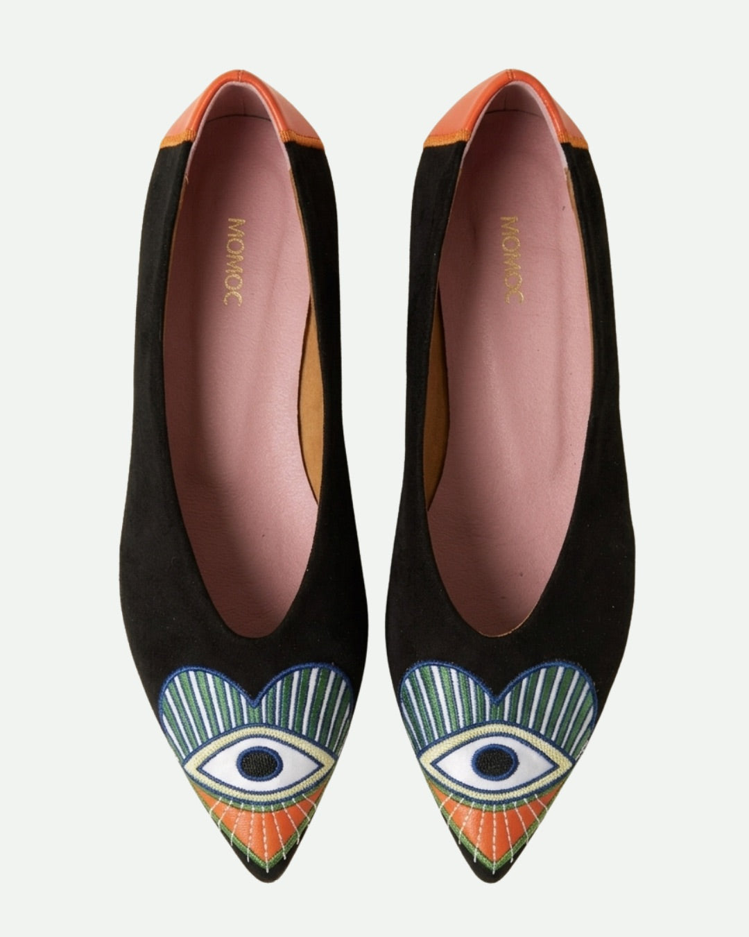 A Glance embroidered ballet flats front view | Momoc Shoes