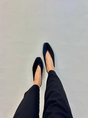 Black and Navy Blue Two-Tone Ballet Flats