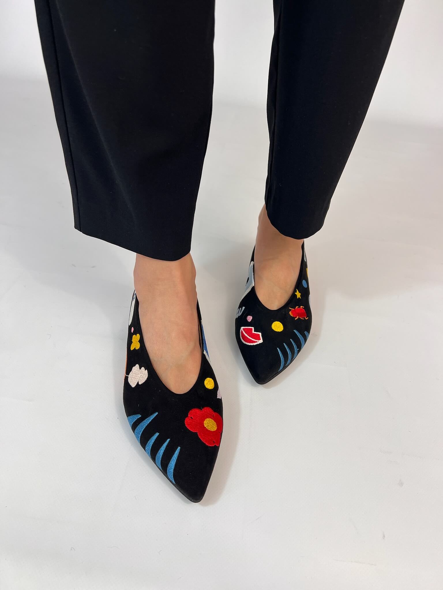 Momoc A New Universe ballet flats worn black trousers full outfit elegant casual | Momoc Shoes Spain