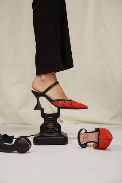 Orange Ibiza high-heels