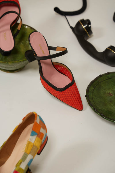 Orange Ibiza high-heels