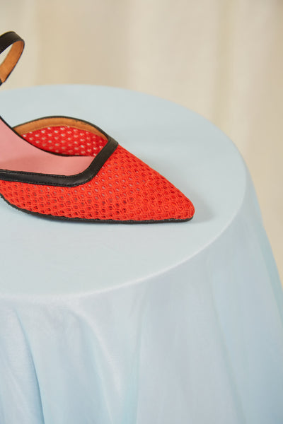 Orange Ibiza high-heels