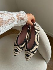 Black knit ballet flats made in Spain | Momoc Shoes