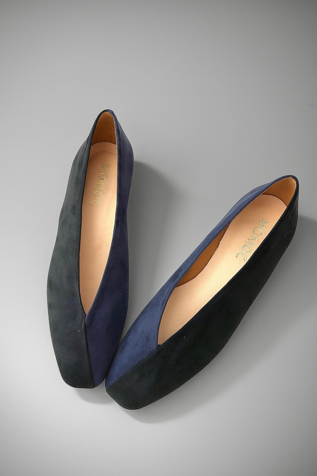 Two-tone Black/Navy Blue Ballerinas