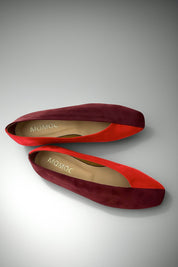 Two-tone Red/Burgundy Ballerinas