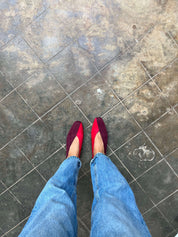 Two-tone Red/Burgundy Ballerinas