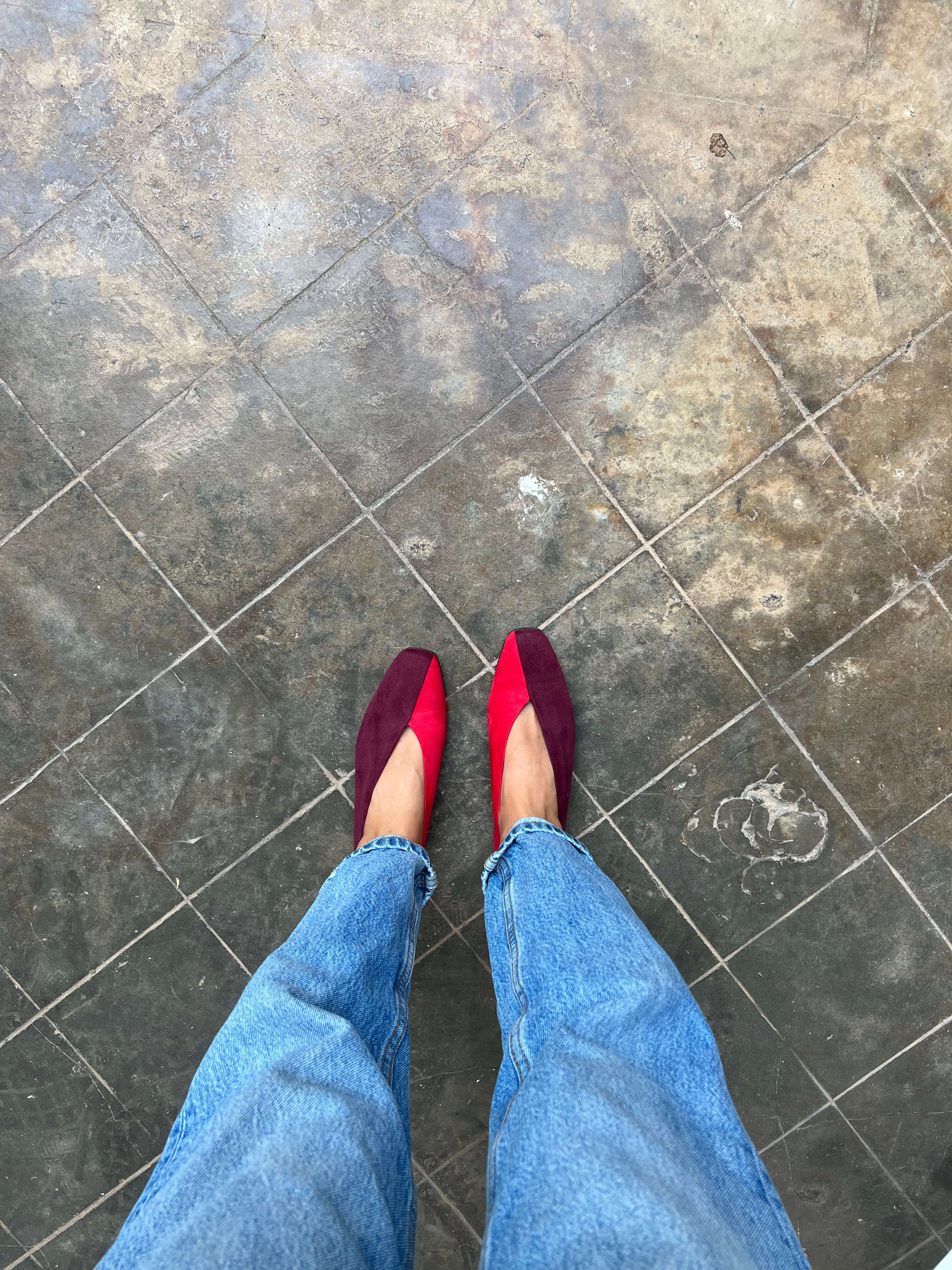 Two-tone Red/Burgundy Ballerinas