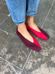 Two-tone Red/Burgundy Ballerinas