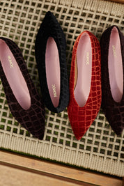 Ballerines en velours de lave et noix de coco V.2.