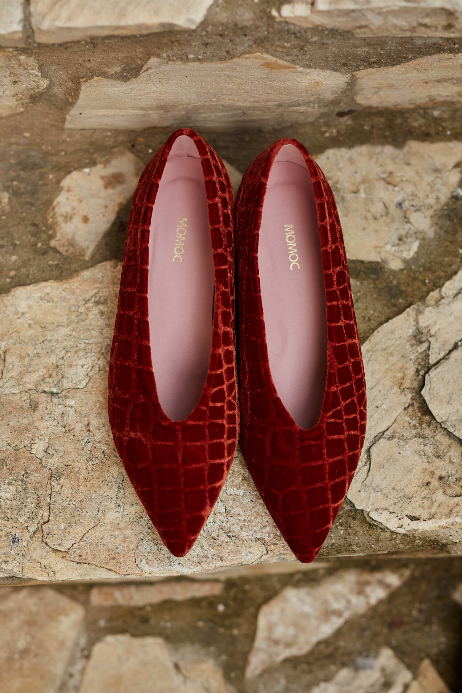 Ballerines en velours de lave et noix de coco V.2.