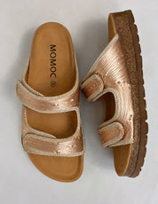 Momoc Biar wheat cord sandals side angle view cork latex platform natural jute Spain | Momoc Shoes Spain