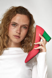 Midi en bambou rose-vert