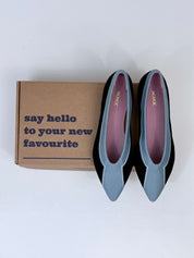 Momoc Coral Reef Blue ballet flats packaging Momoc box say hello to your new favourite sustainable | Momoc Shoes Spain
