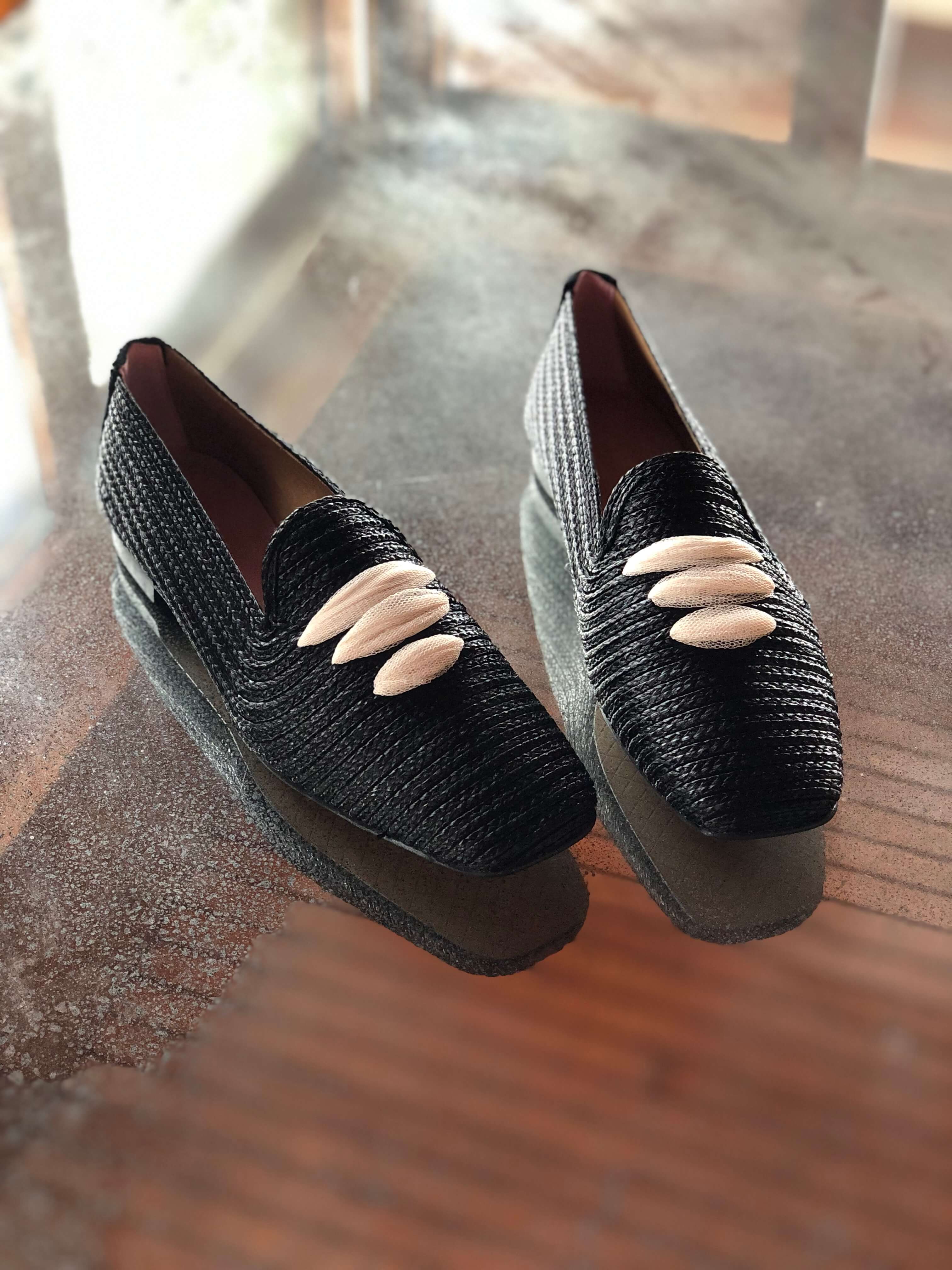 Mocasín Rafia Negro Casablanca